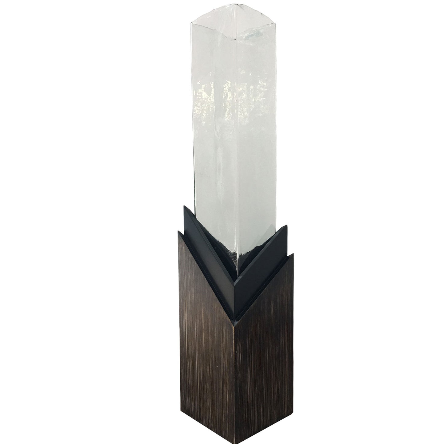 G732 WOODEN FLOOR VASE WITH GLASS