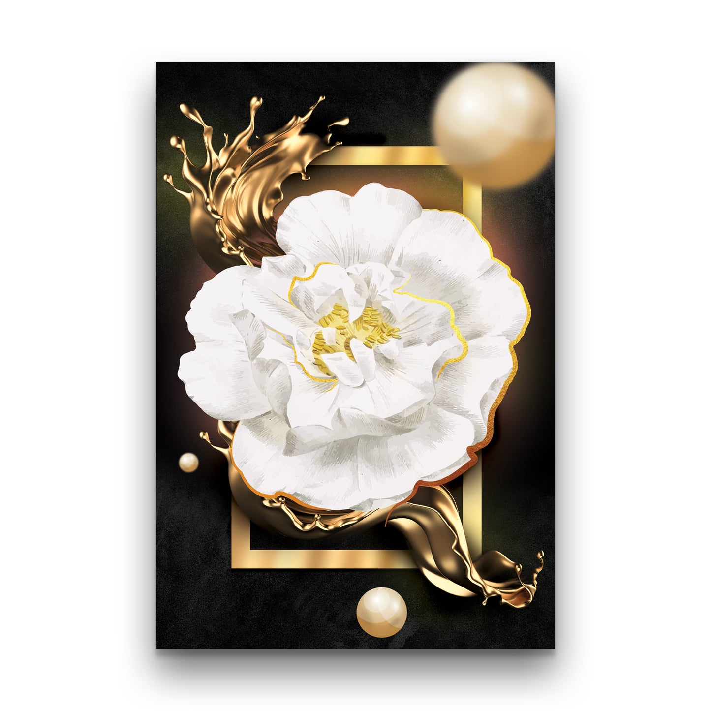 SULC-38 WHITE FLOWER WITH GOLD 47X32 TG