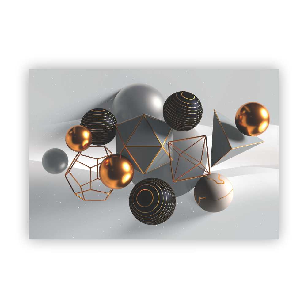 SULC-55 GEOMETRIC SHAPES GREY 47X32 GLASS