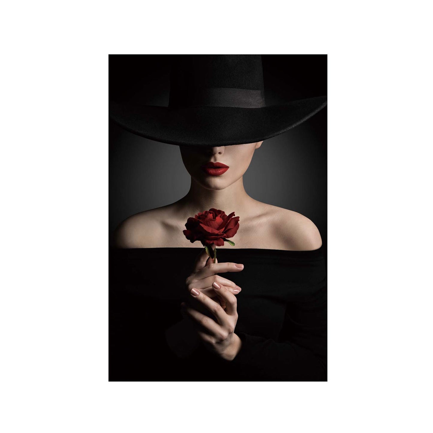 SU-72809 WOMAN WITH RED ROSE 47X32 TG