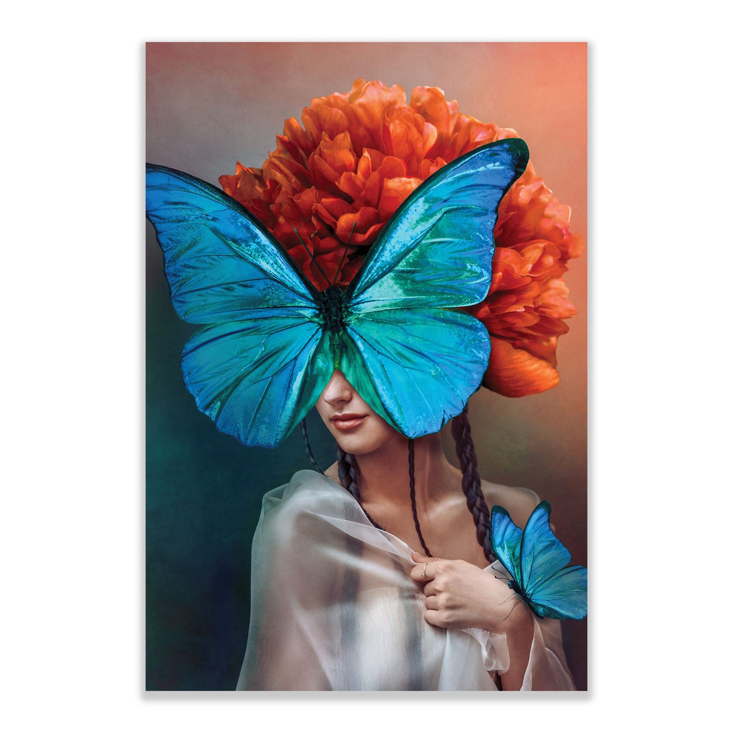 SULC-16 RED HEAD WITH BLUE BUTTERFLY 47X32 TG