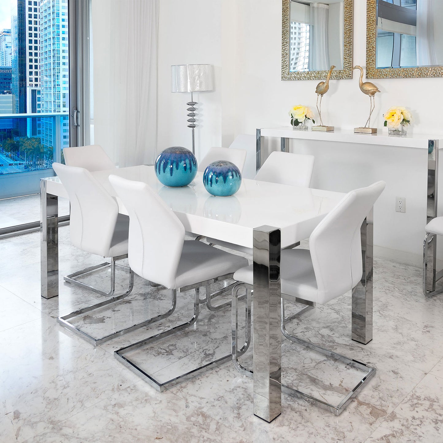 A-2199 Paris White Dining Table