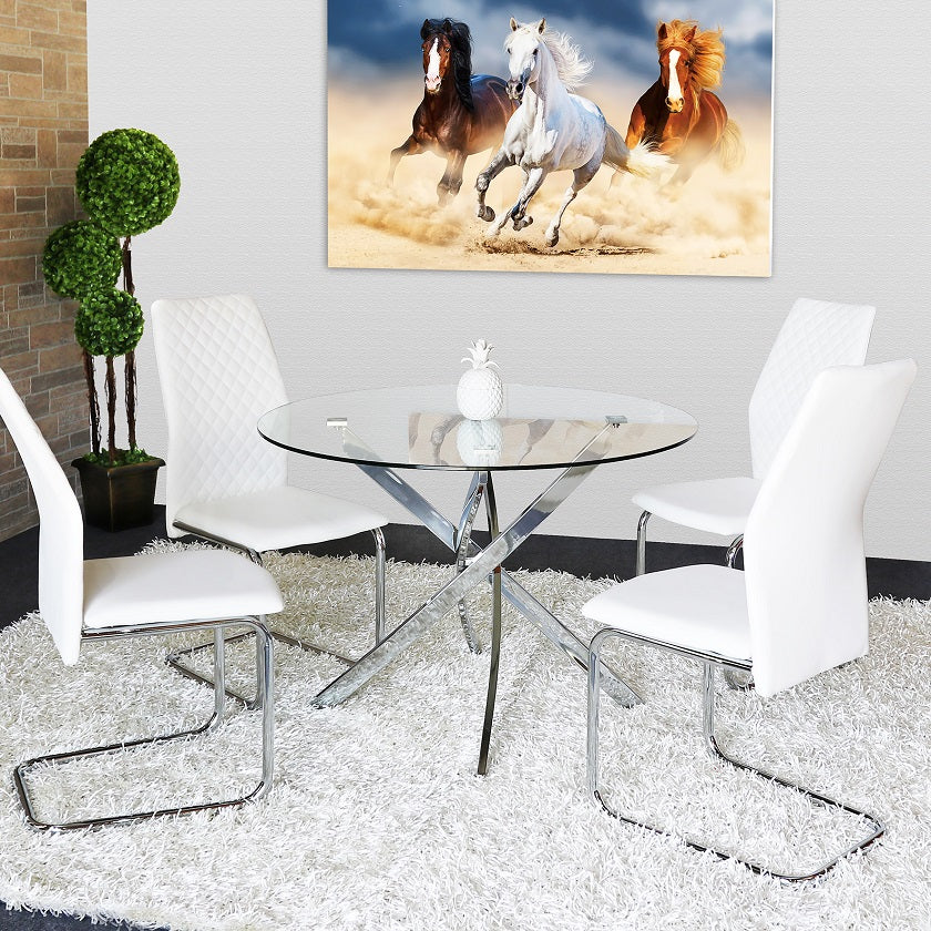 T-472 London Dining Table Silver