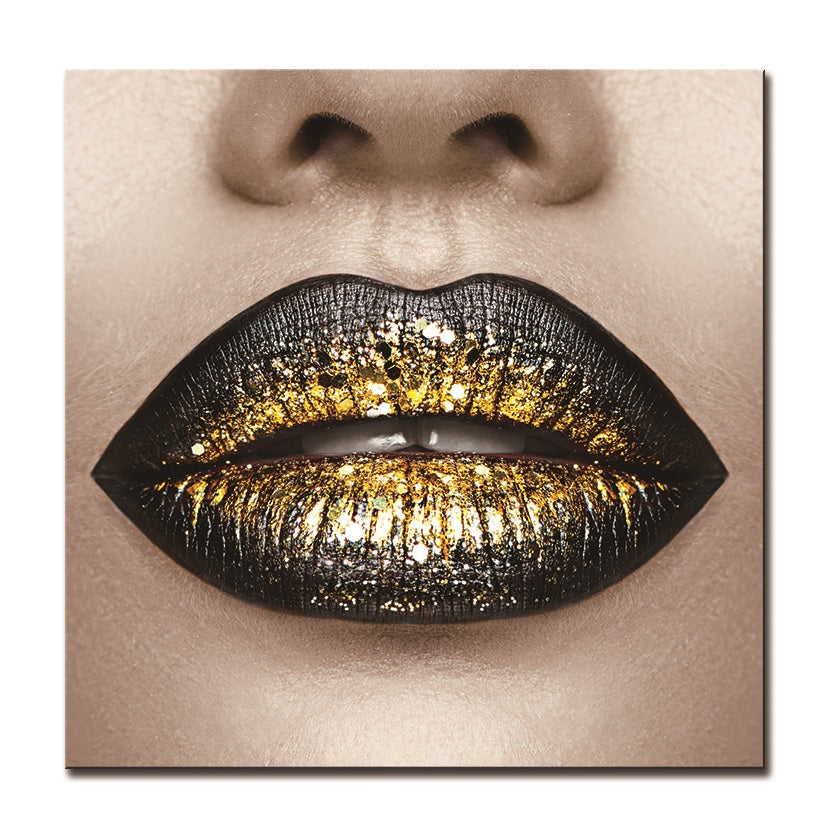 J-20210317-7 Gold Lips with Diamonds