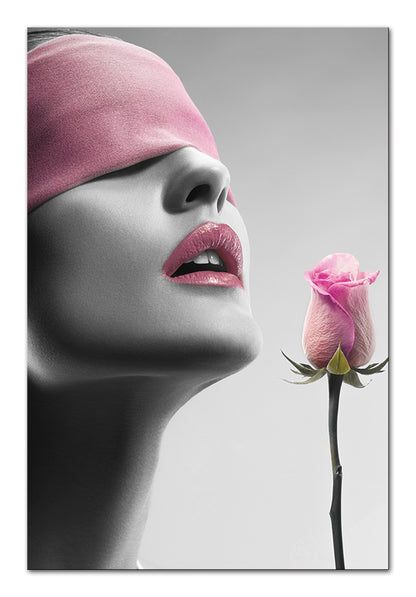 JD-C774 Woman with Pink Rose Acrylic Picture