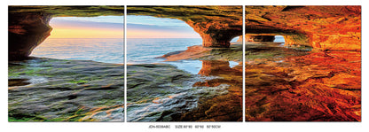 JDN-5039-ABC Ocean Cave Picture Tempered Glass