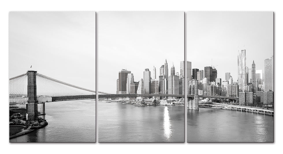 KL-009 ABC 80x39 New York Bridge Black and White Acrylic Picture