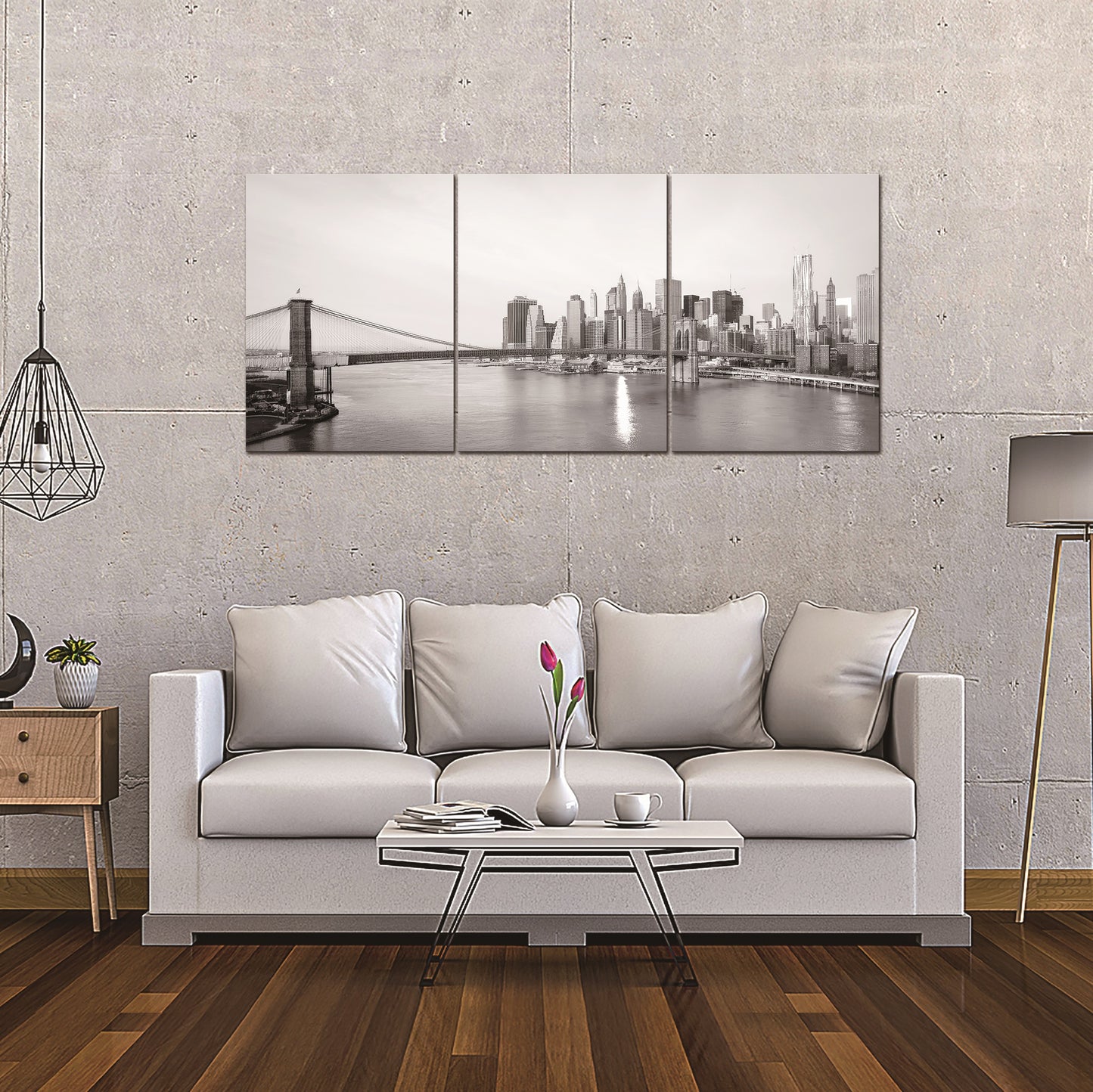 KL-009 ABC 106X47 New York Bridge Black and White Acrylic Picture