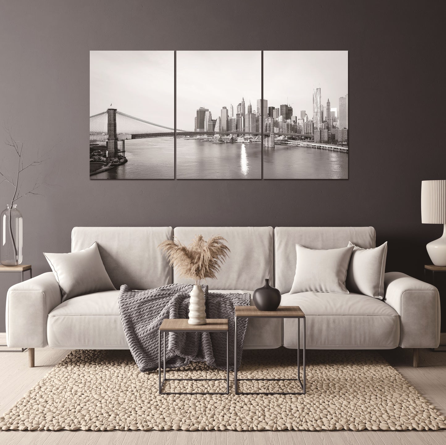 KL-009 ABC 106X47 New York Bridge Black and White Acrylic Picture