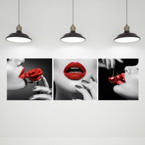 JDN-4013-ABC Red Lips Tempered Glass Print