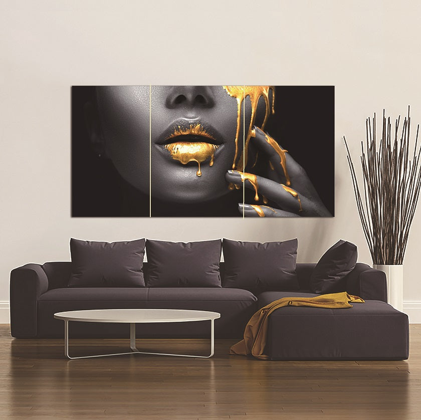 JDN-4025 ABC Golden Lips Acrylic Picture