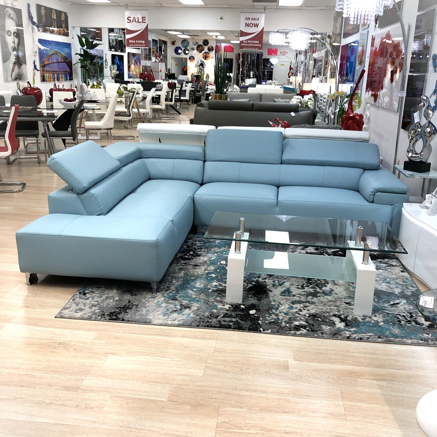 LD-591-TURQ/LFT Sectional Turquoise